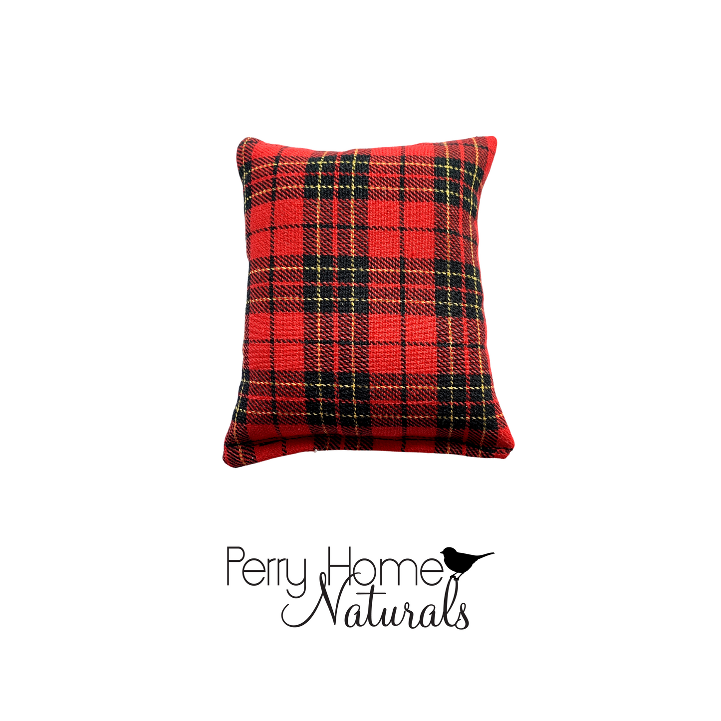 Maine Balsam Fir Pillow - Red Holiday Plaid