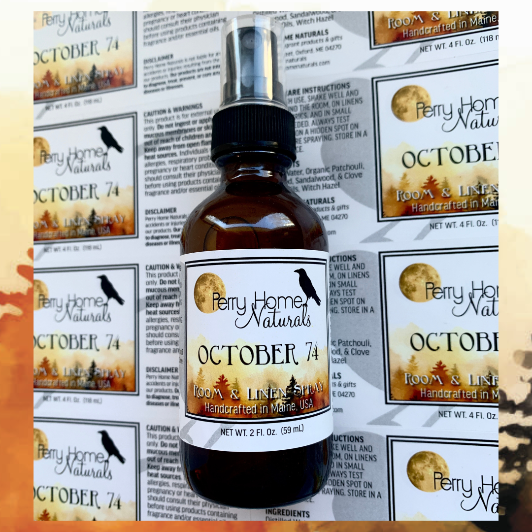 October 74 Room & Linen Spray – Handmade Fall Aromatherapy Blend (Patchouli, Sandalwood, Cedarwood & Clove)