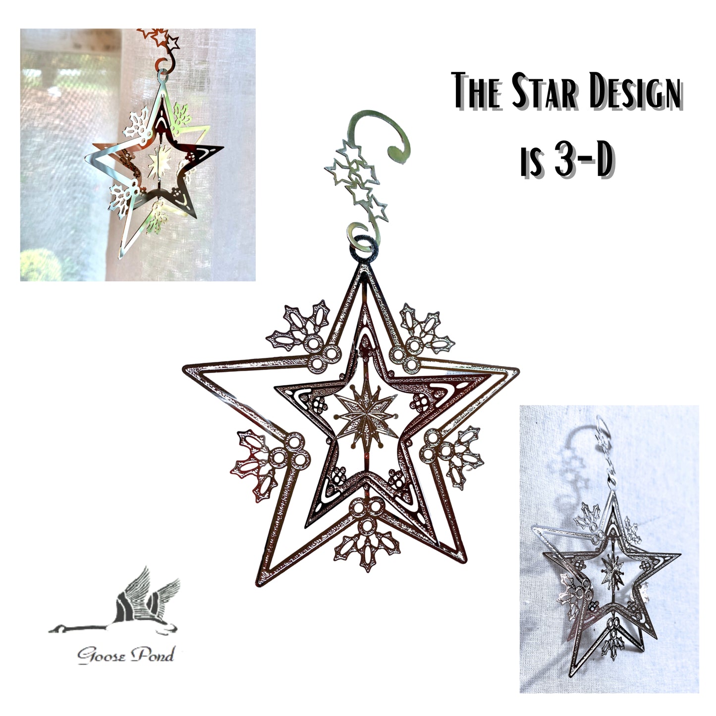 Goose Pond Handcrafted Heirloom Ornaments - Silver Tone