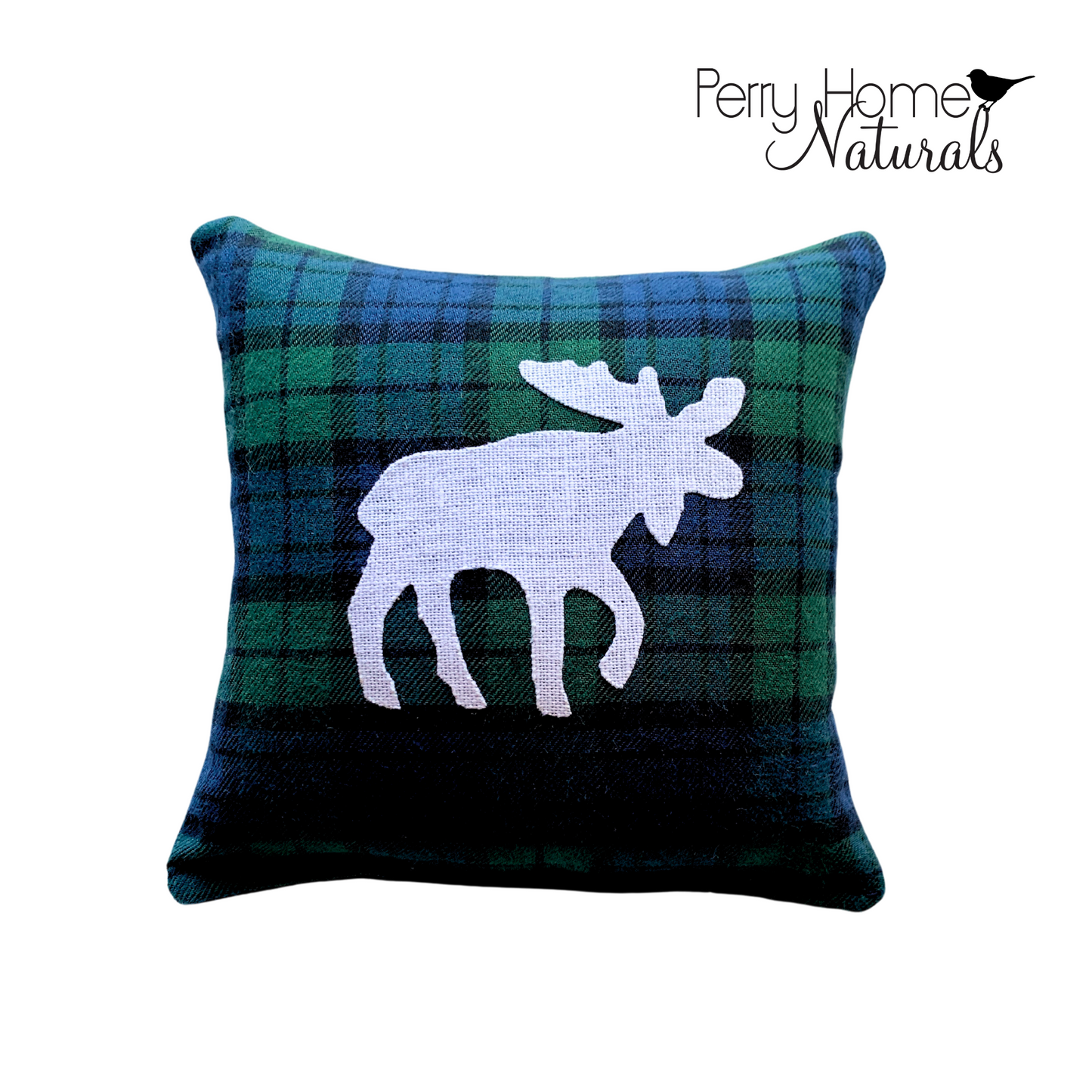 Hunter + Navy Plaid Sachets with Choice of White Linen Applique Design and Scent