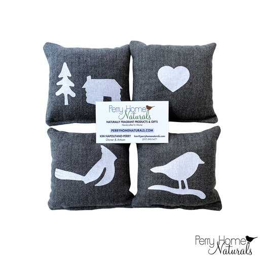 Balsam Fir Sachet Gift Set - Home Tweet Home - Grey Herringbone Flannel