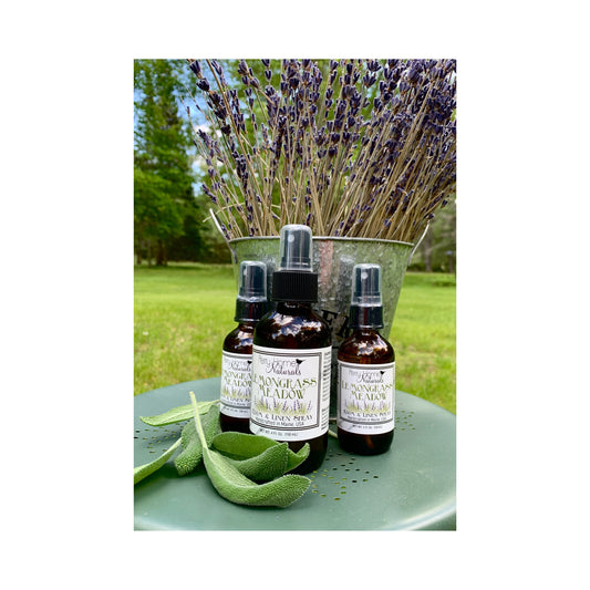 Lemongrass Meadow room and linen spray by Perry Home Naturals – organic lemongrass, lavender, and sage essential oils