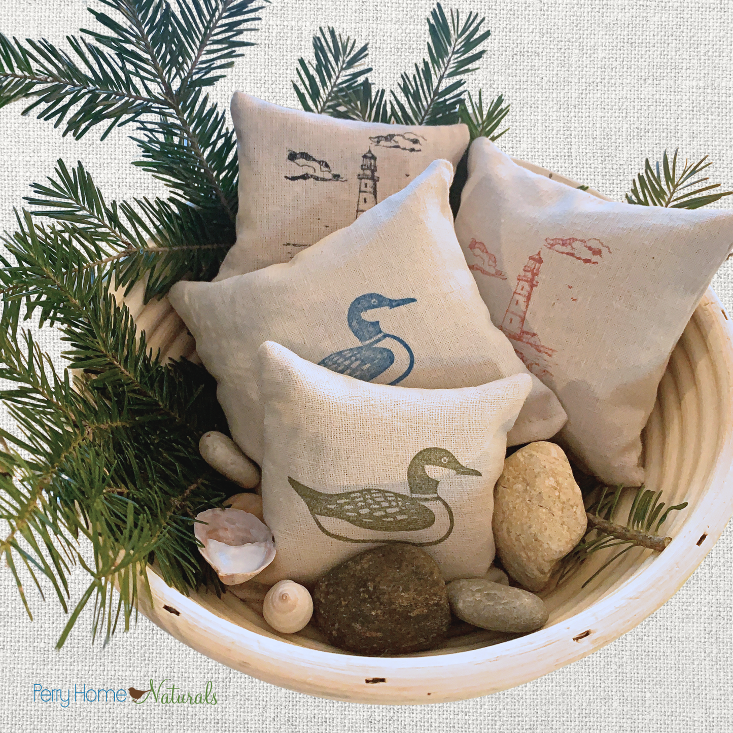 Loon Design Linen Sachet - Maine Balsam or Lavender Filled
