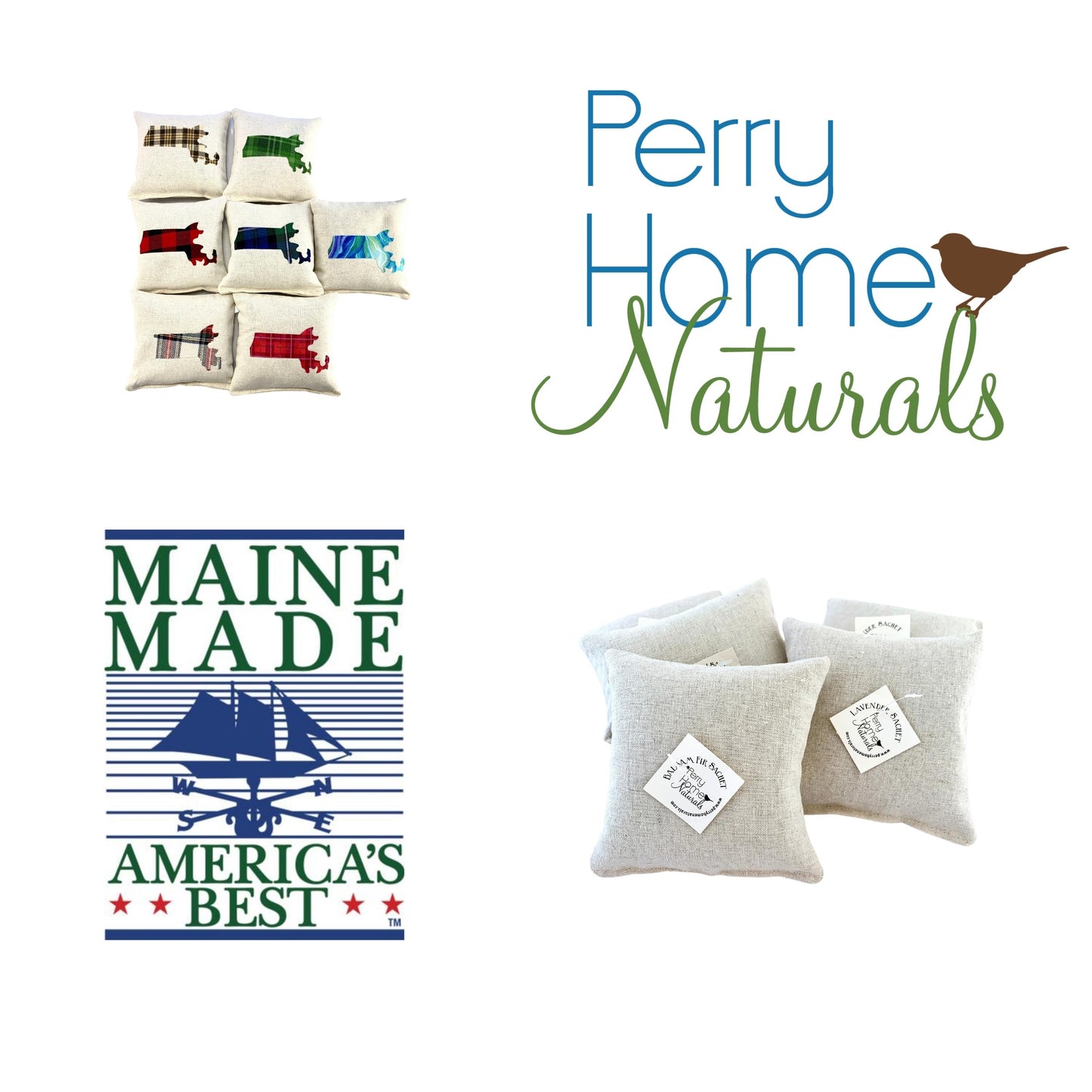 State of Massachusetts Sachet - Choice of Scent and Applique Color