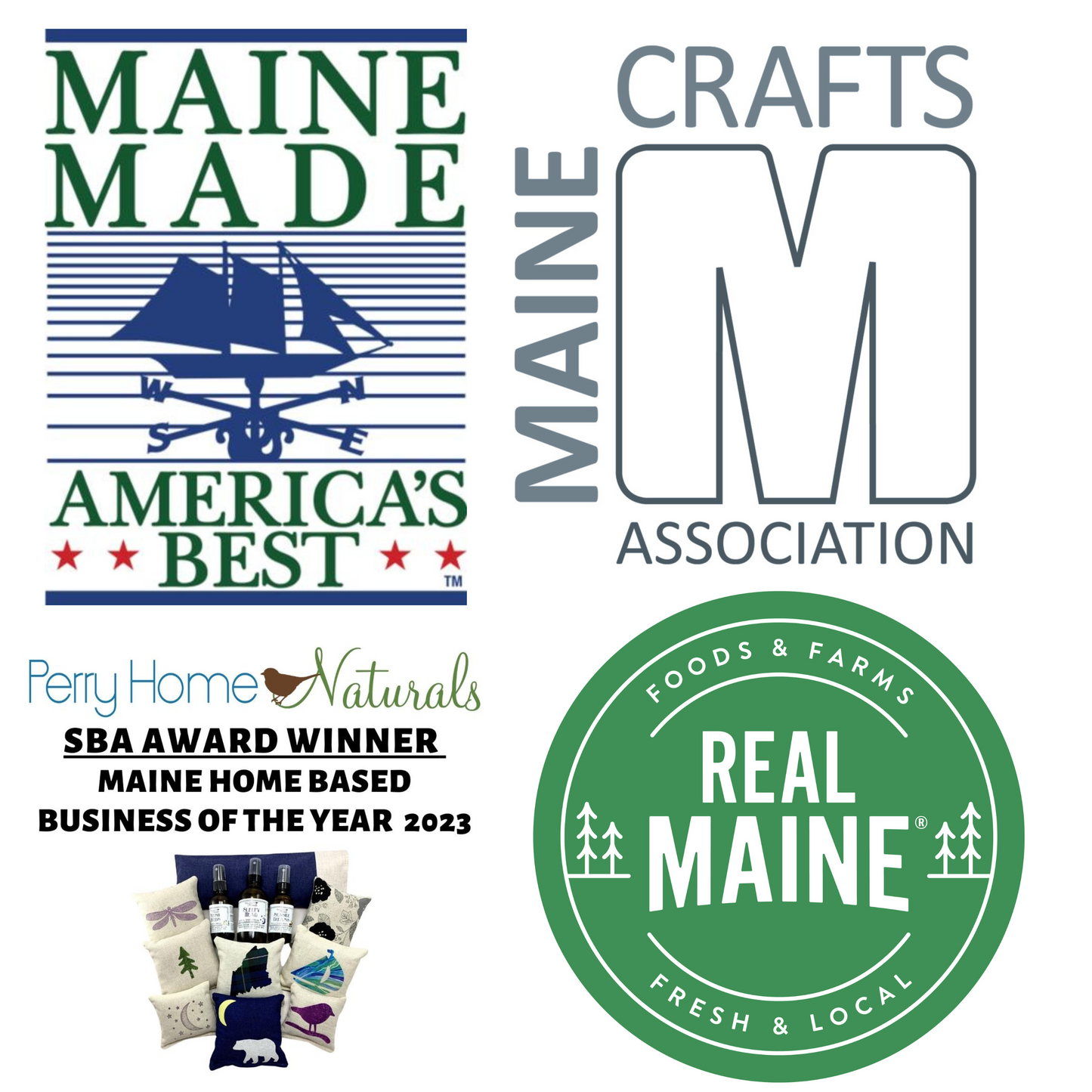 Maine Balsam Fir Sachets in Hunter Navy Plaid - Set of Five Small Sachets