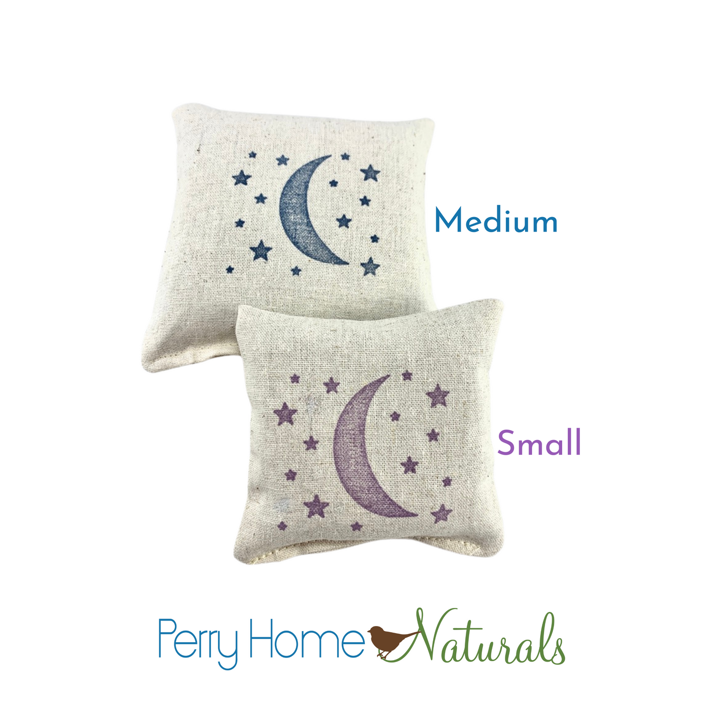 Moon & Star Sachet – Hand-Stamped Design with Maine Balsam Fir or Organic Lavender