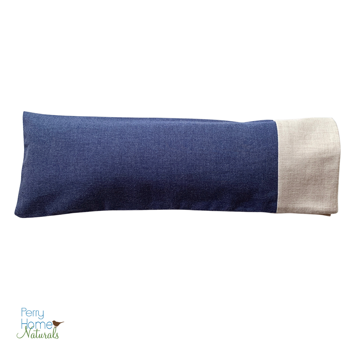 Aromatherapy Eye Pillow with Choice of Blend - Lisbon Brushed Cotton Navy with Oatmeal Trim