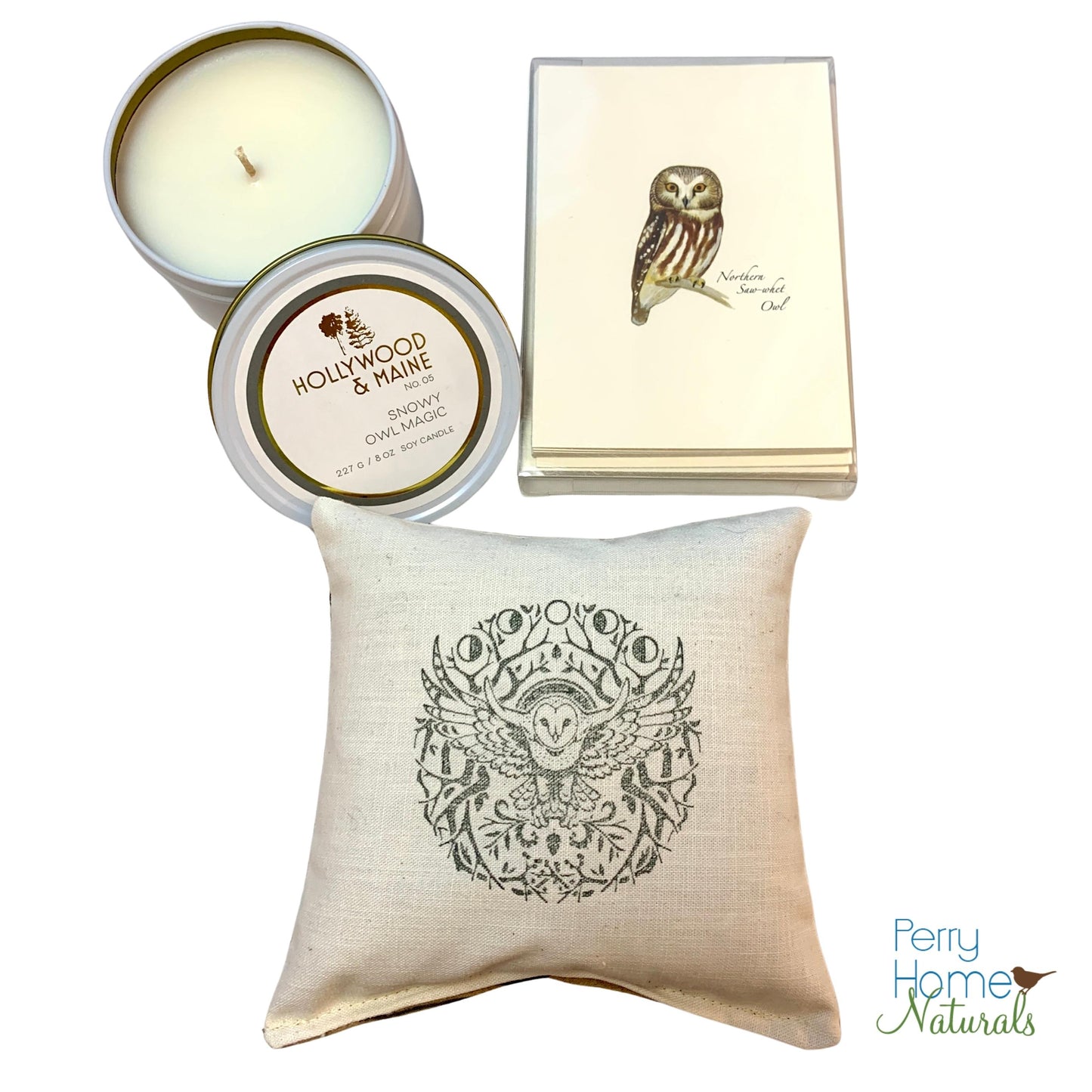 Owl Magic Bundle - Candle, Balsam Pillow & Notecard Gift Set