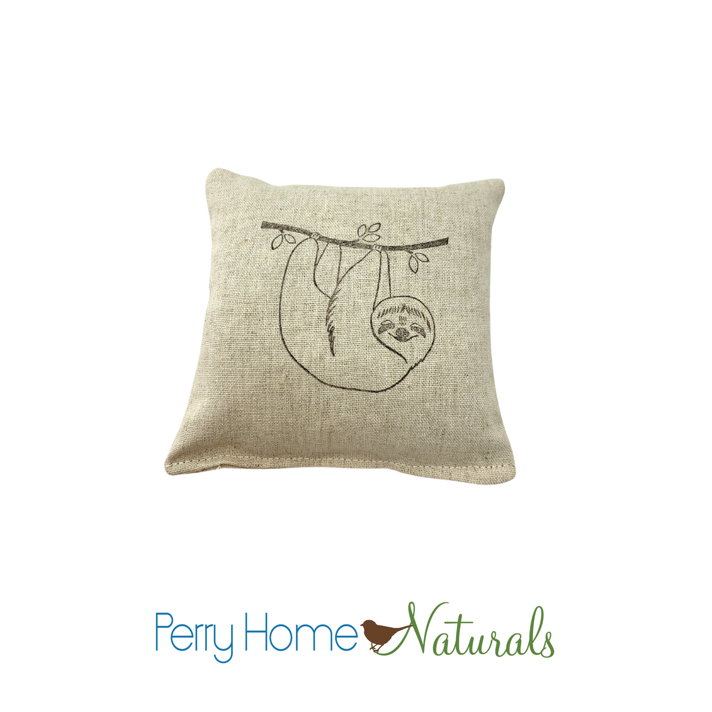Smiling Sloth Design Sachet - Maine Balsam or Organic Lavender