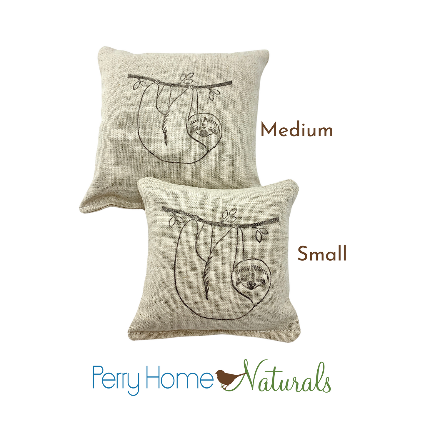 Smiling Sloth Design Sachet - Maine Balsam or Organic Lavender