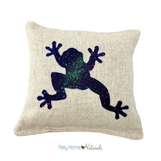 🐸 Frog Appliqué Sachet – Handmade Linen Sachet with Organic Lavender or Maine Balsam Fir