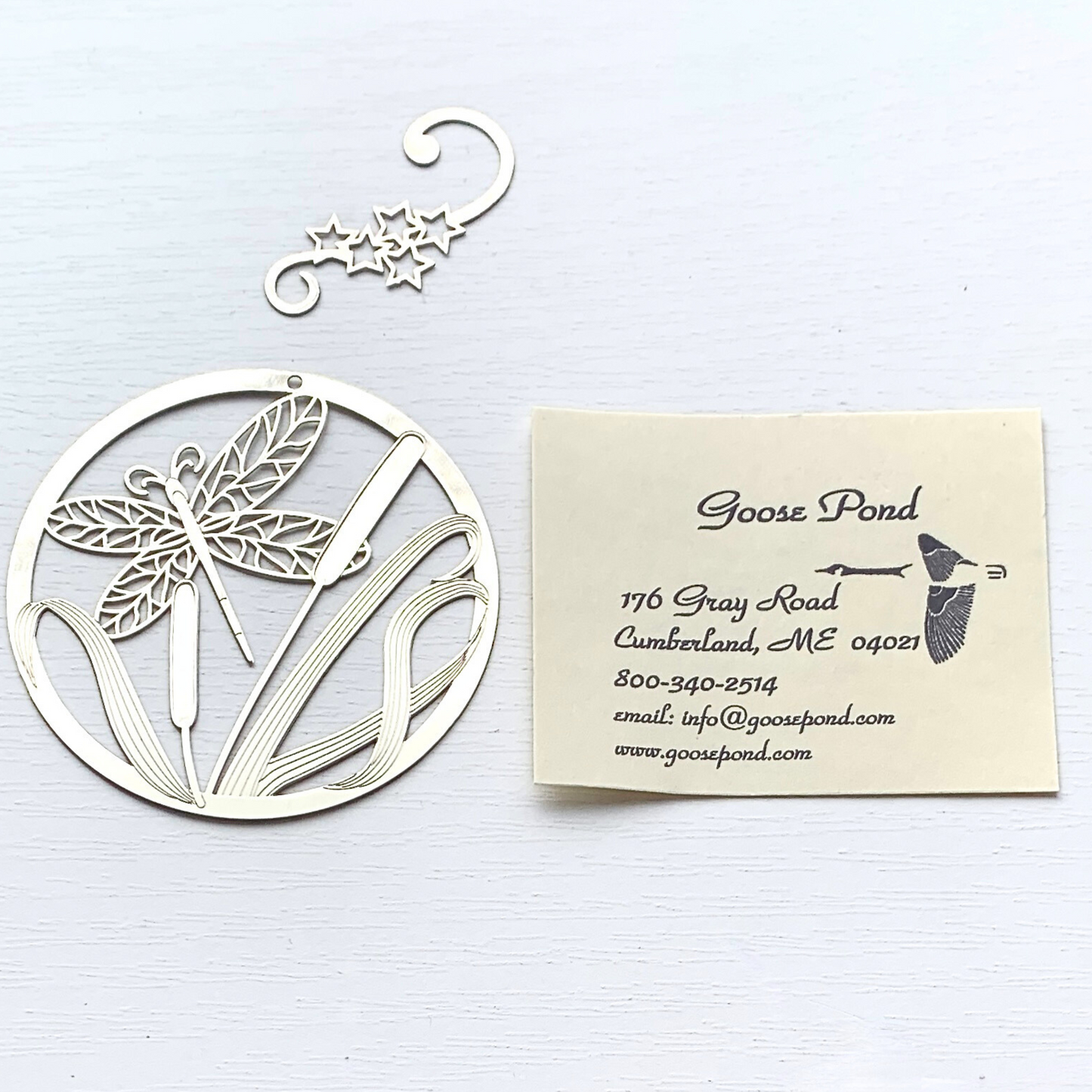 Dragonfly Nature Themed Gift Set - Balsam Fir Scents, cards, and silver ornament