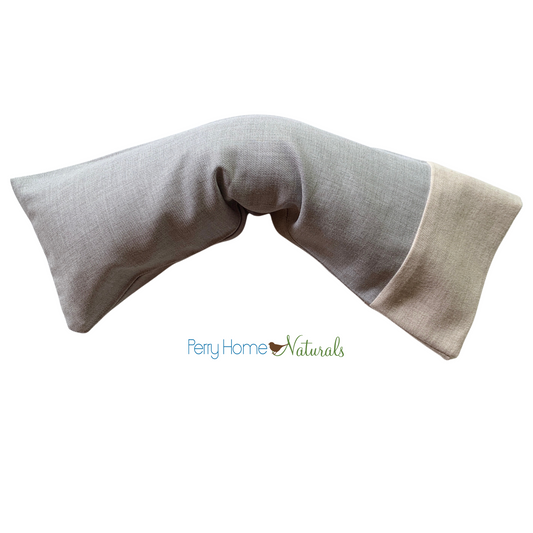 Aromatherapy Eye Pillow with Choice of Blend - Lisbon Brushed Grey Cotton with Oatmeal Trim