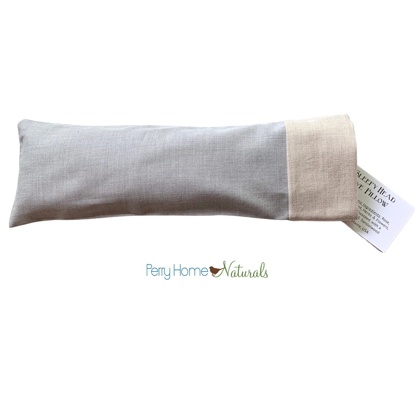 Aromatherapy Eye Pillow with Choice of Blend - Lisbon Brushed Grey Cotton with Oatmeal Trim