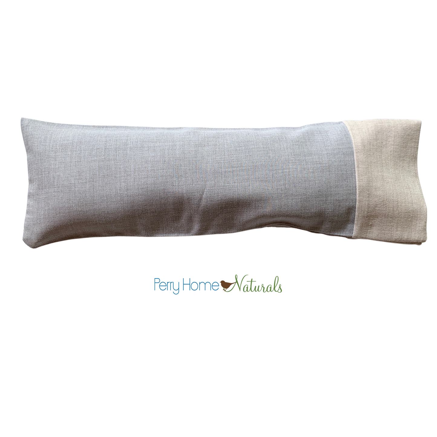 Aromatherapy Eye Pillow with Choice of Blend - Lisbon Brushed Grey Cotton with Oatmeal Trim