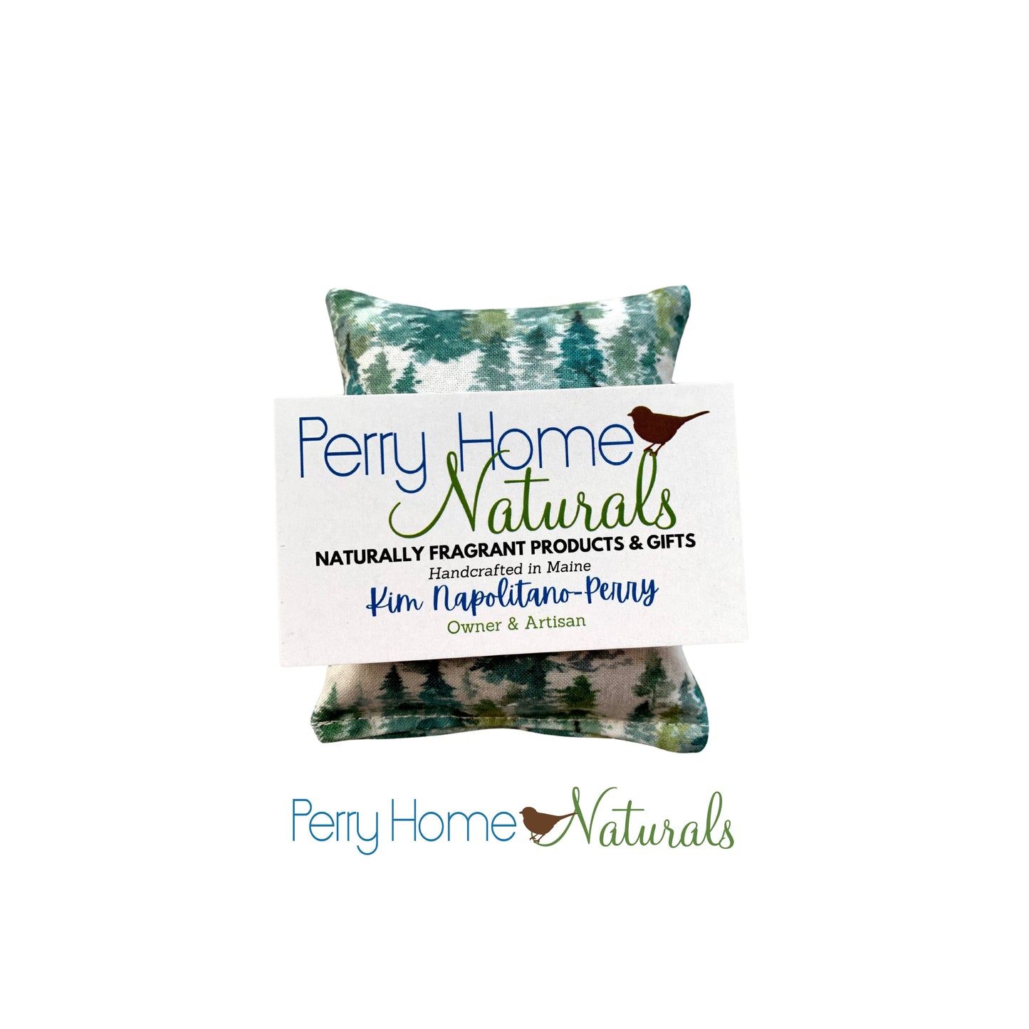 Maine Balsam Fir Pillow - Watercolor Woods Design - Choice of Size