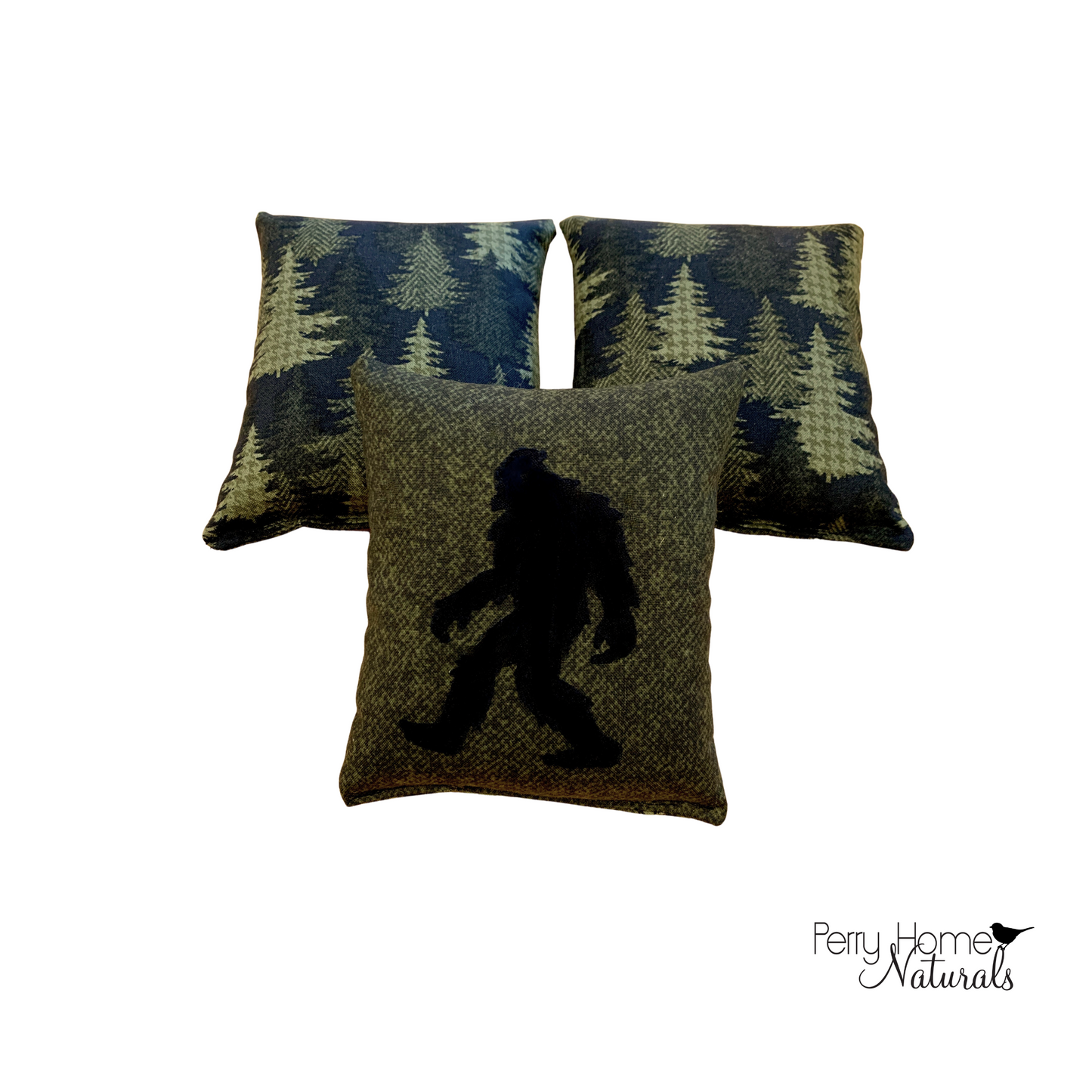 Maine Balsam Fir Pillow with Woodland Scene and Applique