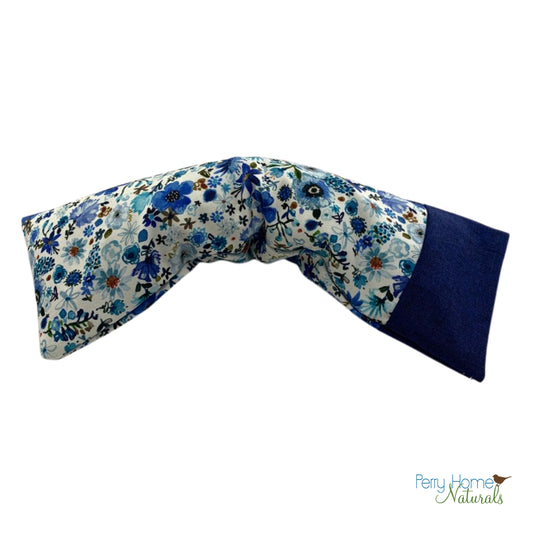 Eye Pillow - Blue Watercolor Flowers Design - Choice of Blend