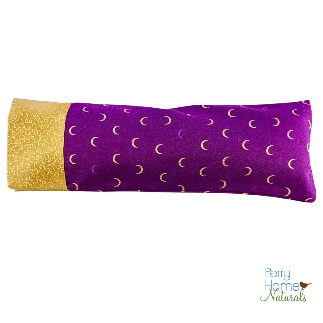 ON SALE! Eye Pillow Purple & Gold Crescent Moons Design - Choice of Blend