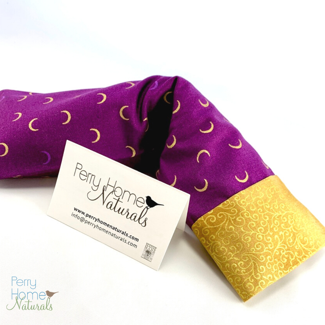 ON SALE! Eye Pillow Purple & Gold Crescent Moons Design - Choice of Blend