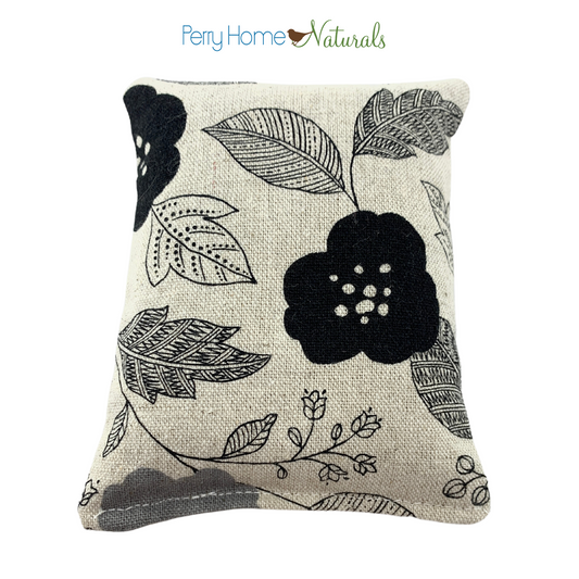 Maine Balsam Fir Pillow - Cotton + Flax Black & White Print