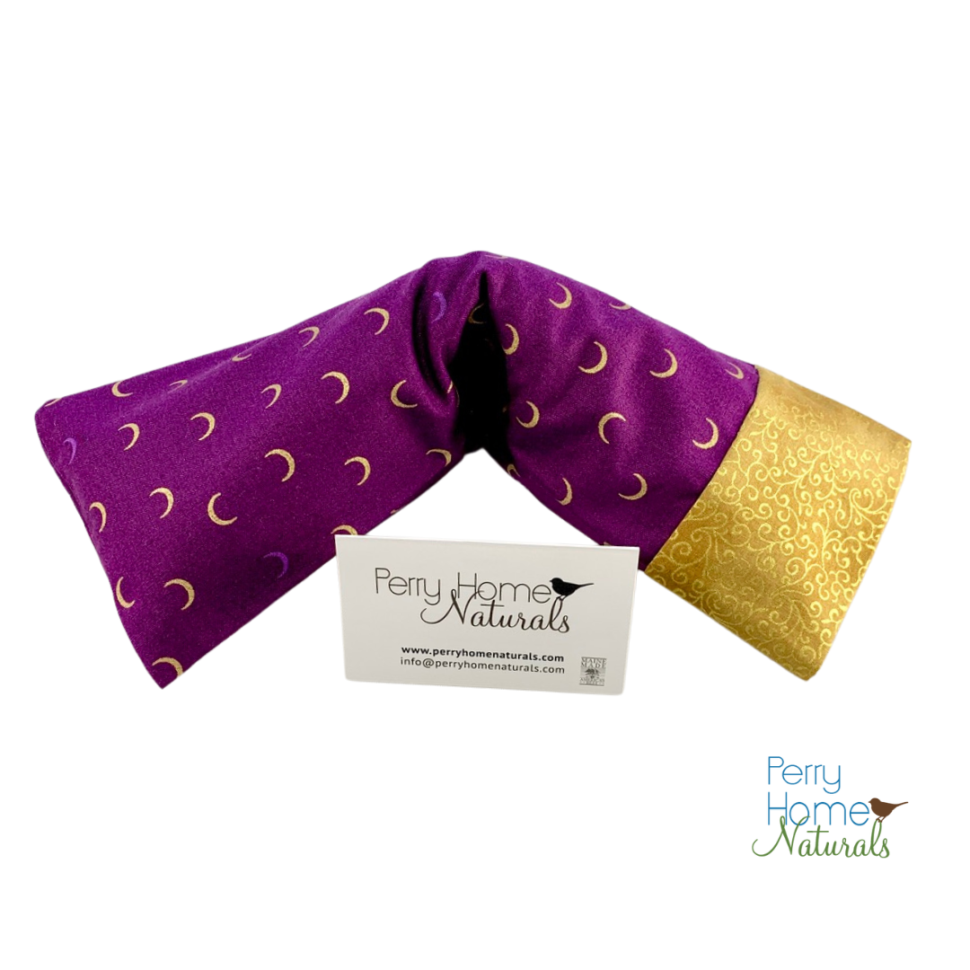 ON SALE! Eye Pillow Purple & Gold Crescent Moons Design - Choice of Blend