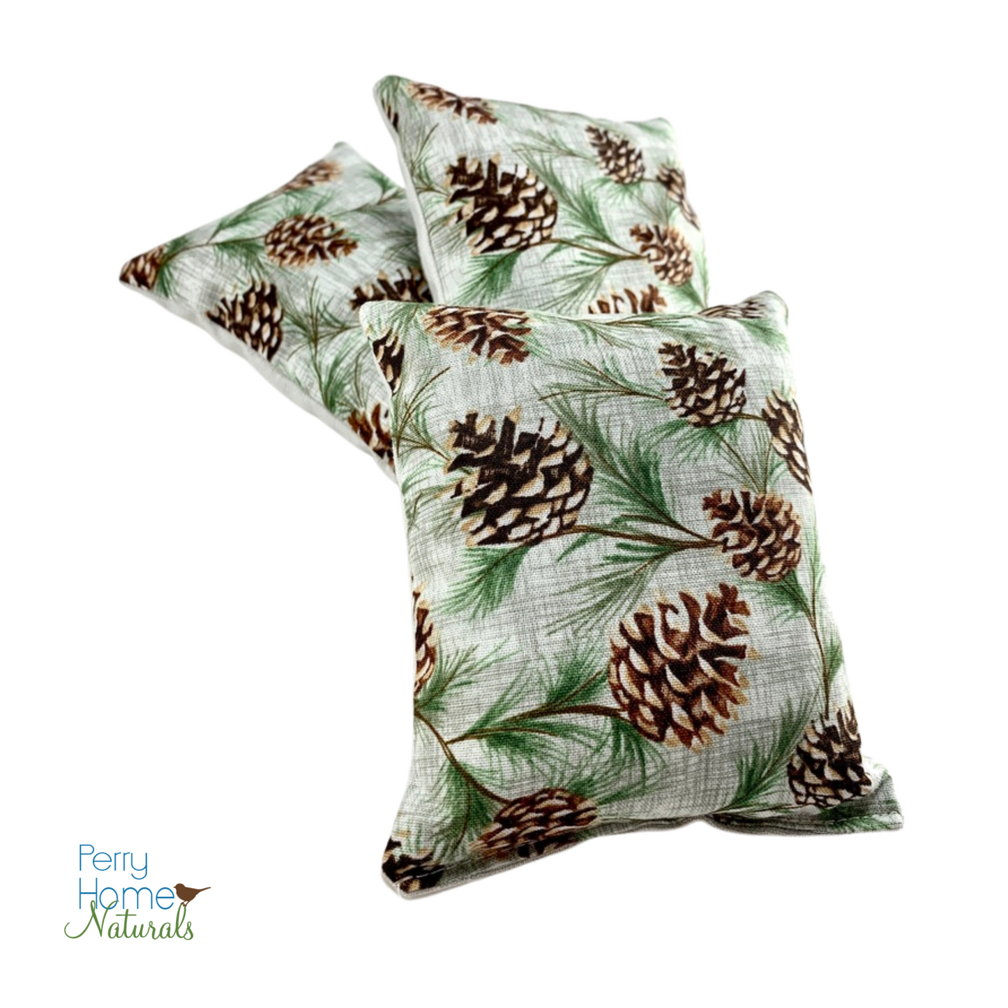 Maine Balsam Fir Pillows - Silver Pine Print - Set of 3