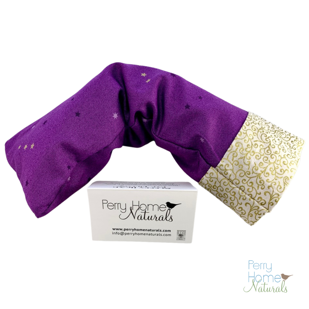 Aromatherapy Eye Pillow with Choice of Blend - Purple & Gold Stars Design