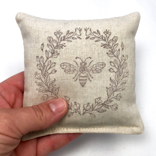 Queen Bee & Floral Wreath Sachet – Handmade in Maine