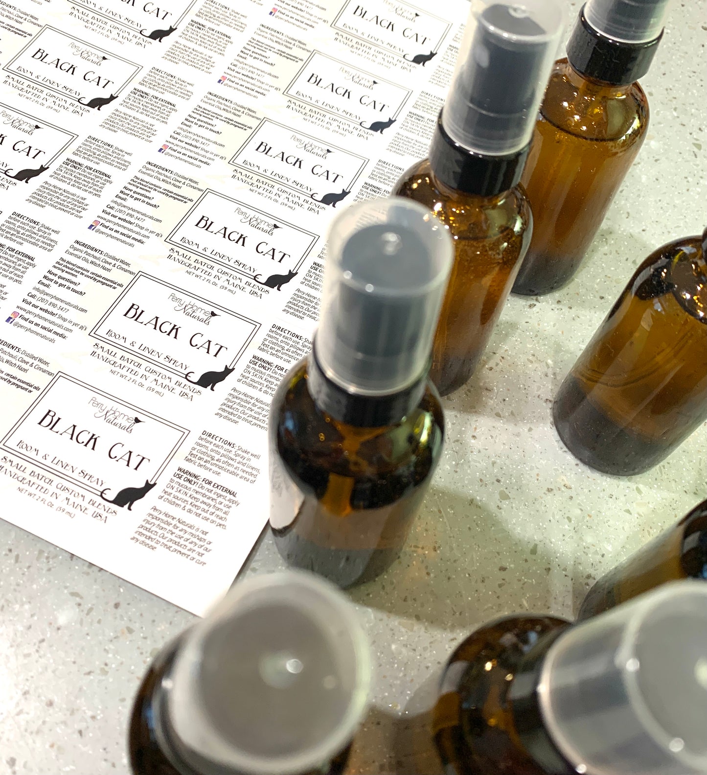 Black Cat Room & Linen Spray - Earthy and Spicy Natural Air Freshener