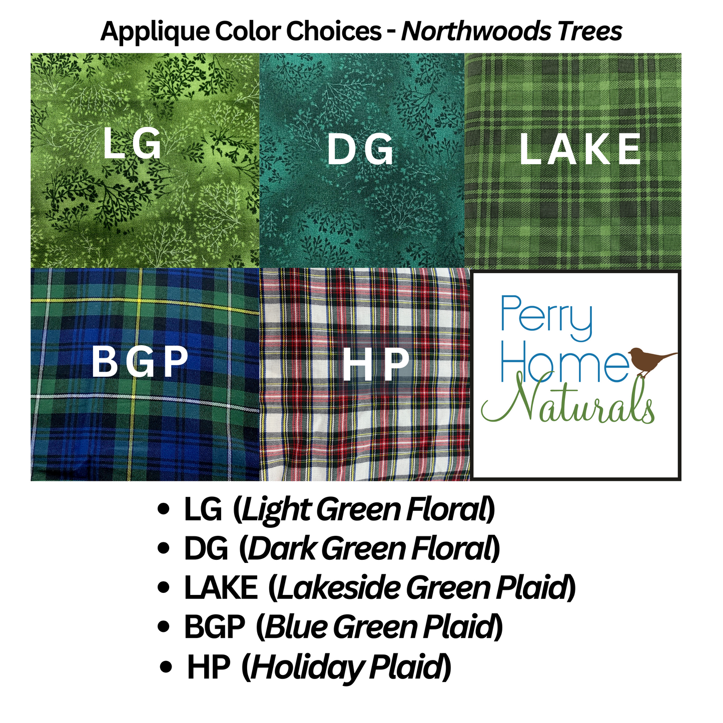 Tiny Tree Maine Balsam Sachet - Choice of Applique Color and Size