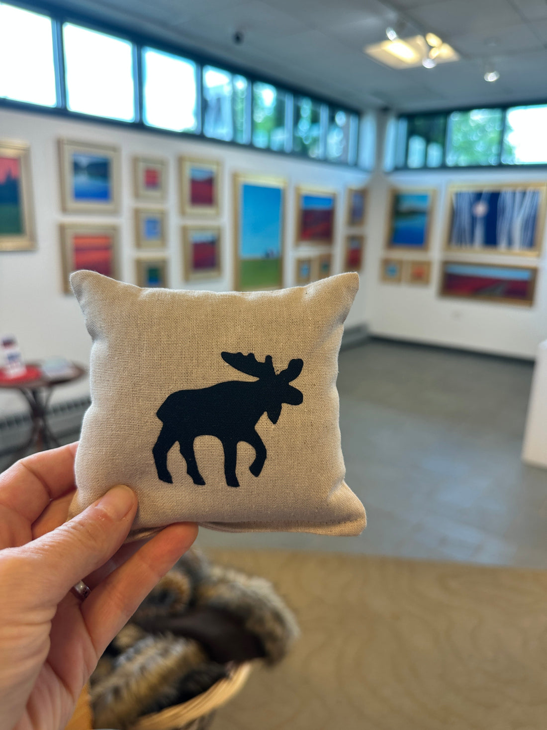 Handmade balsam fir moose sachet by Perry Home Naturals, made in Maine