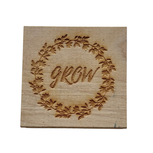 Rubber Stamp - "Grow" - Used