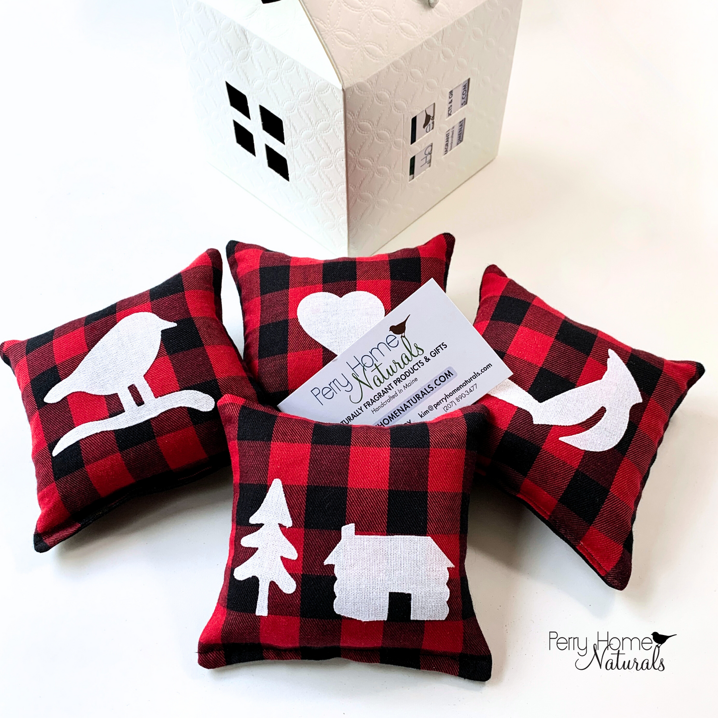 Organic Lavender Sachet Gift Set - Home Tweet Home - Red and Black Check