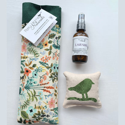 Organic Lavender Gift Set - Botanical Flowers Themed - Spa, Yoga, Self-Care Gift Set