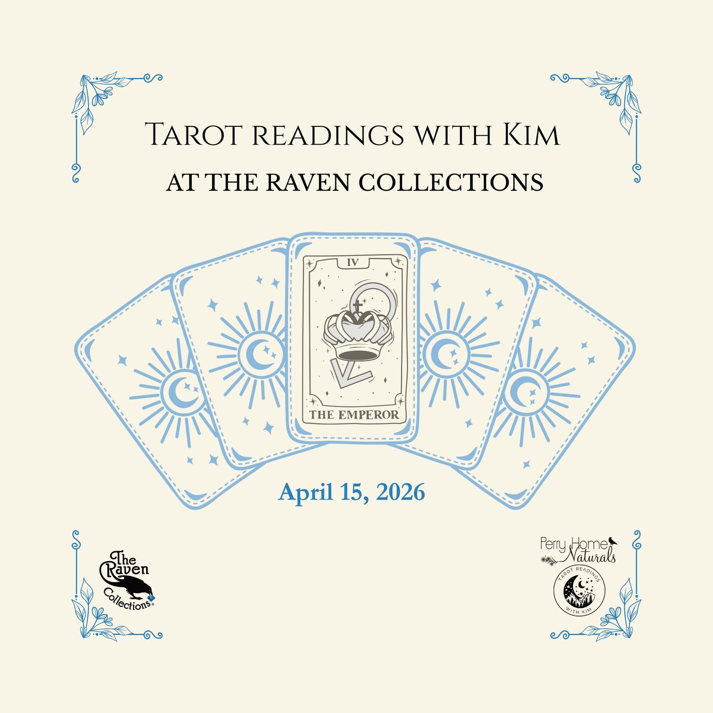 Tarot Sessions with Kim at The Raven Collections - Weds. April 15, 2026
