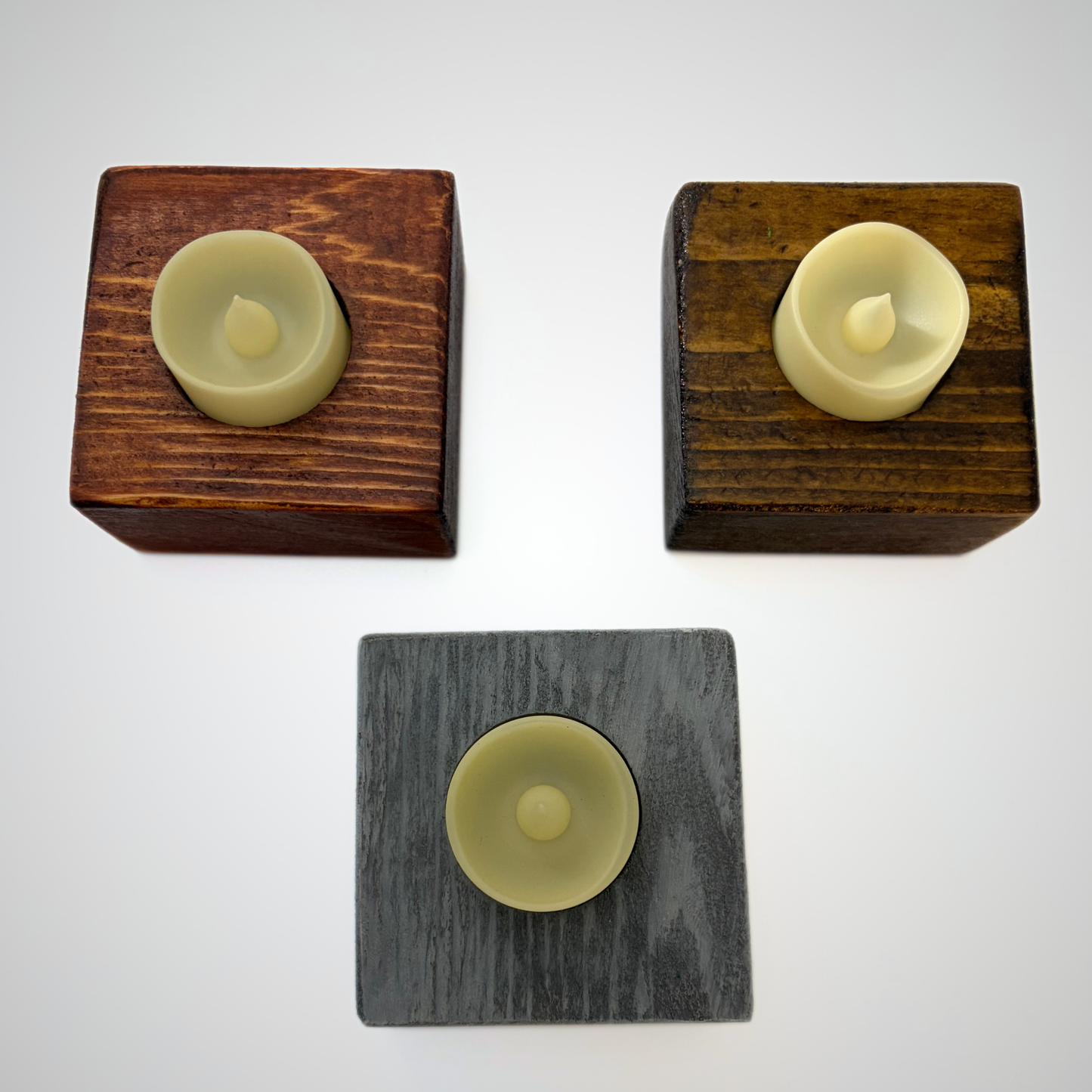 Handcrafted Wooden LED Tea Light Holder