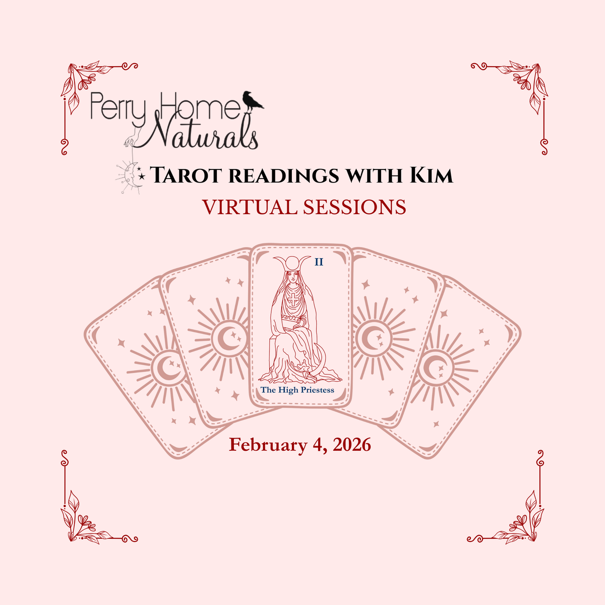 Virtual Tarot Virtual Tarot Sessions | Perry Home Naturals | February 4, 2026