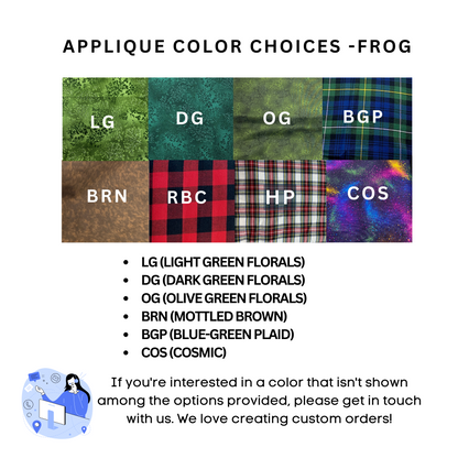 Frog Sachet - Choice of Scent, Size, & Applique Color