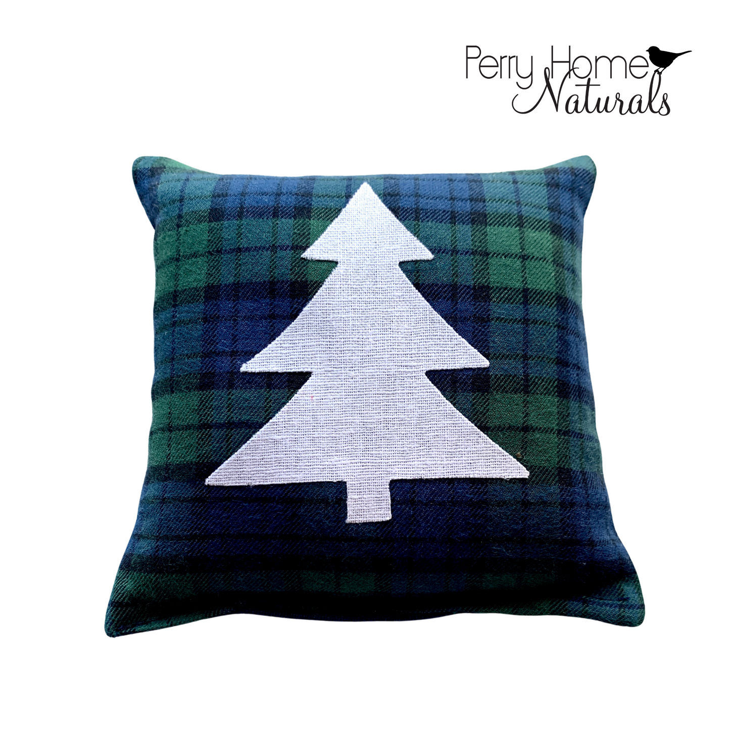 Hunter + Navy Plaid Sachets with Choice of White Linen Applique Design and Scent