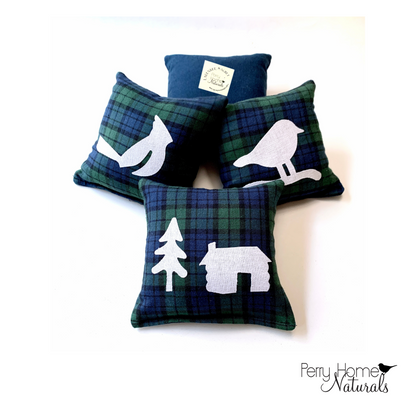 Organic Lavender Sachet Gift Set - Home Tweet Home - Hunter Navy Plaid