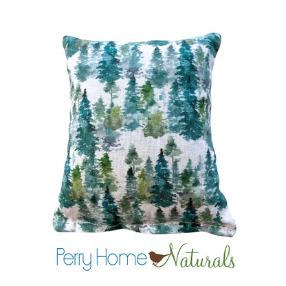 Maine Balsam Fir Pillow - Watercolor Woods Design - Choice of Size