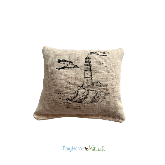 Lighthouse Design Linen Sachet - Maine Balsam or Lavender Filled