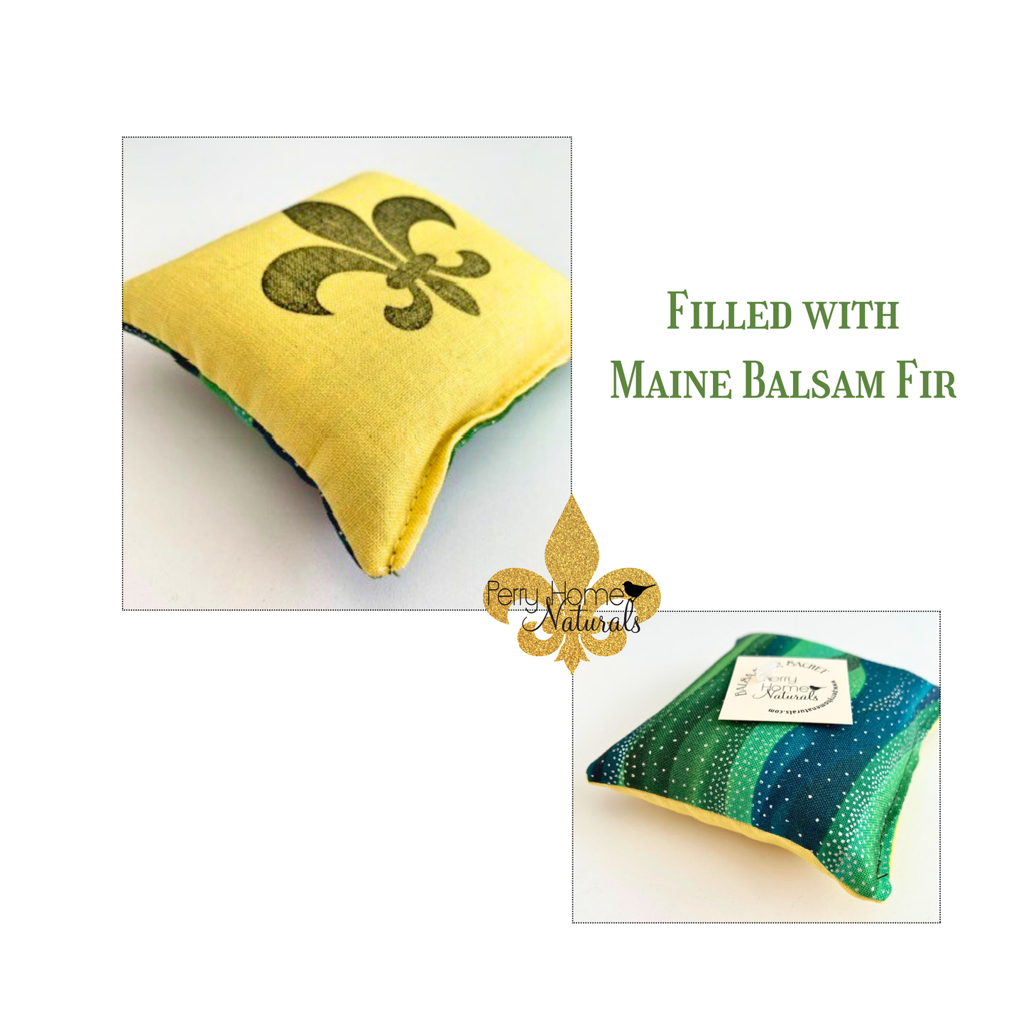 Balsam Fir Sachet - Mardi Gras/fleur-de-lis Sachet