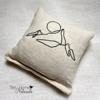 Mountain Horizon Embroidered Linen Sachet