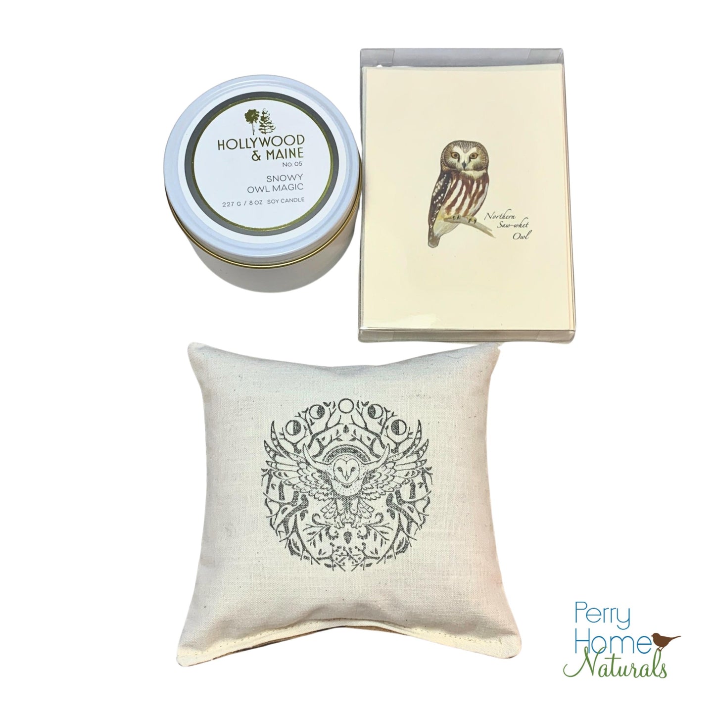 Owl Magic Bundle - Candle, Balsam Pillow & Notecard Gift Set