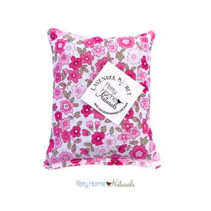 Lavender Sachet - Pink Flowers - Handcrafted in Maine