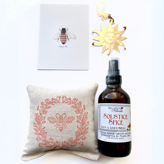 Sunny Day Honey Bee Gift Set - Ornament, Notecards, Sachet & Room Spray
