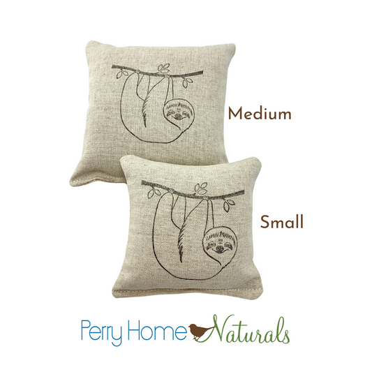 Smiling Sloth Design Sachet - Maine Balsam or Organic Lavender