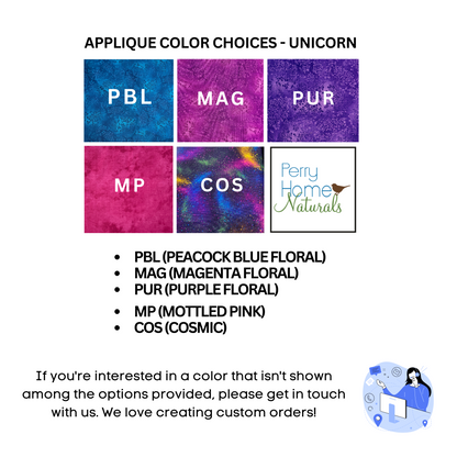 Unicorn Sachet - Choice of Scent, Size, & Applique Color